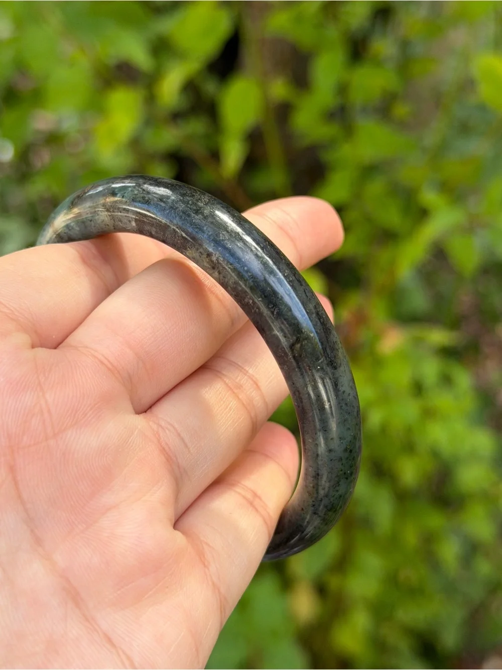 62mm inner diameter‎ half half green xiuyu jade bangle 1739